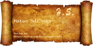 Hatos Sándor névjegykártya